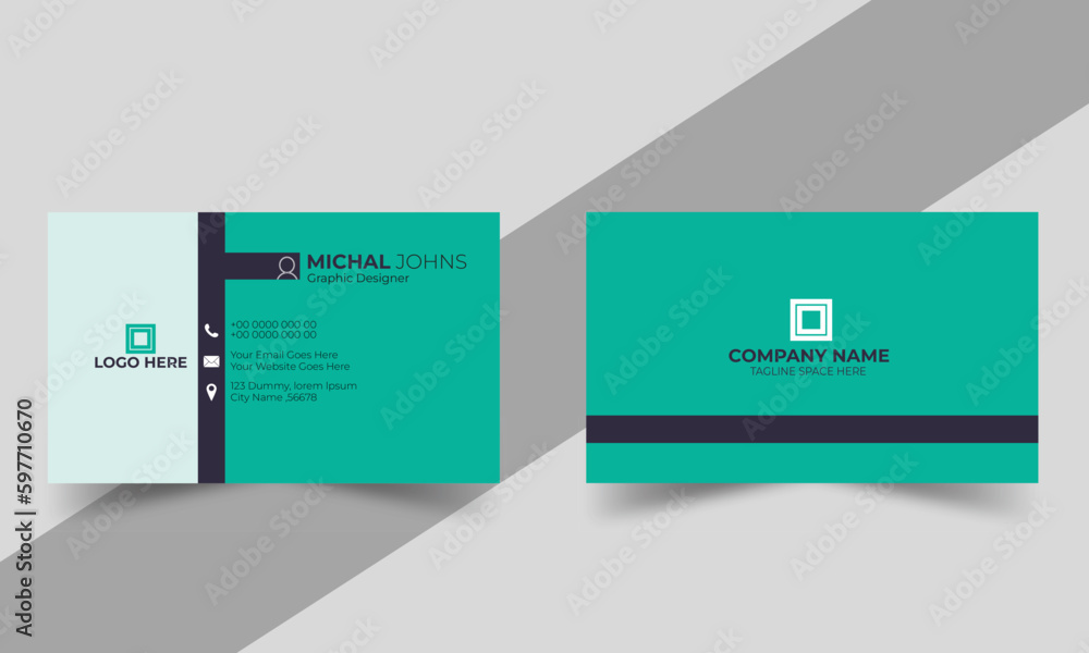 Modern & minimal business card with photo, simple clean design template, vector design, professional business card . Modern & minimal business card with photo, simple clean design template, vector design, professional business card .