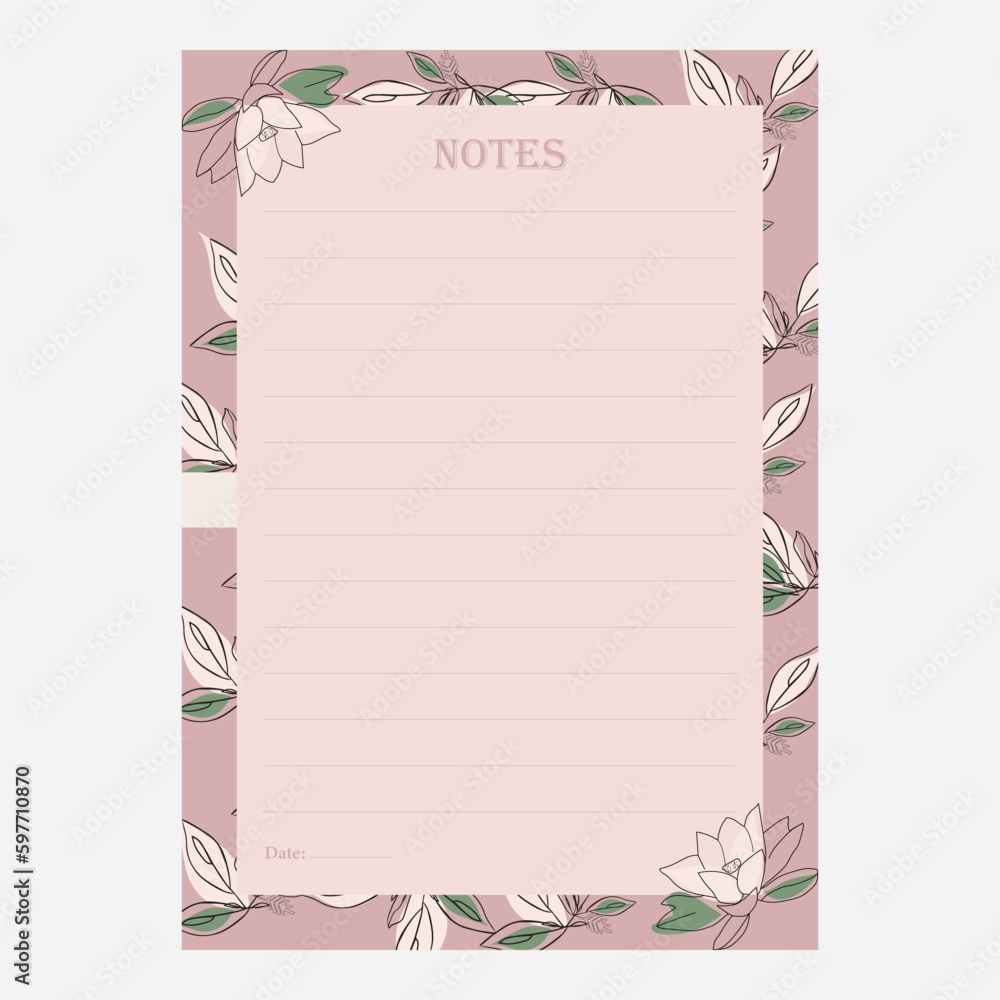 Weekly Daily planning note sheet design template Weekly Daily planning note sheet design template