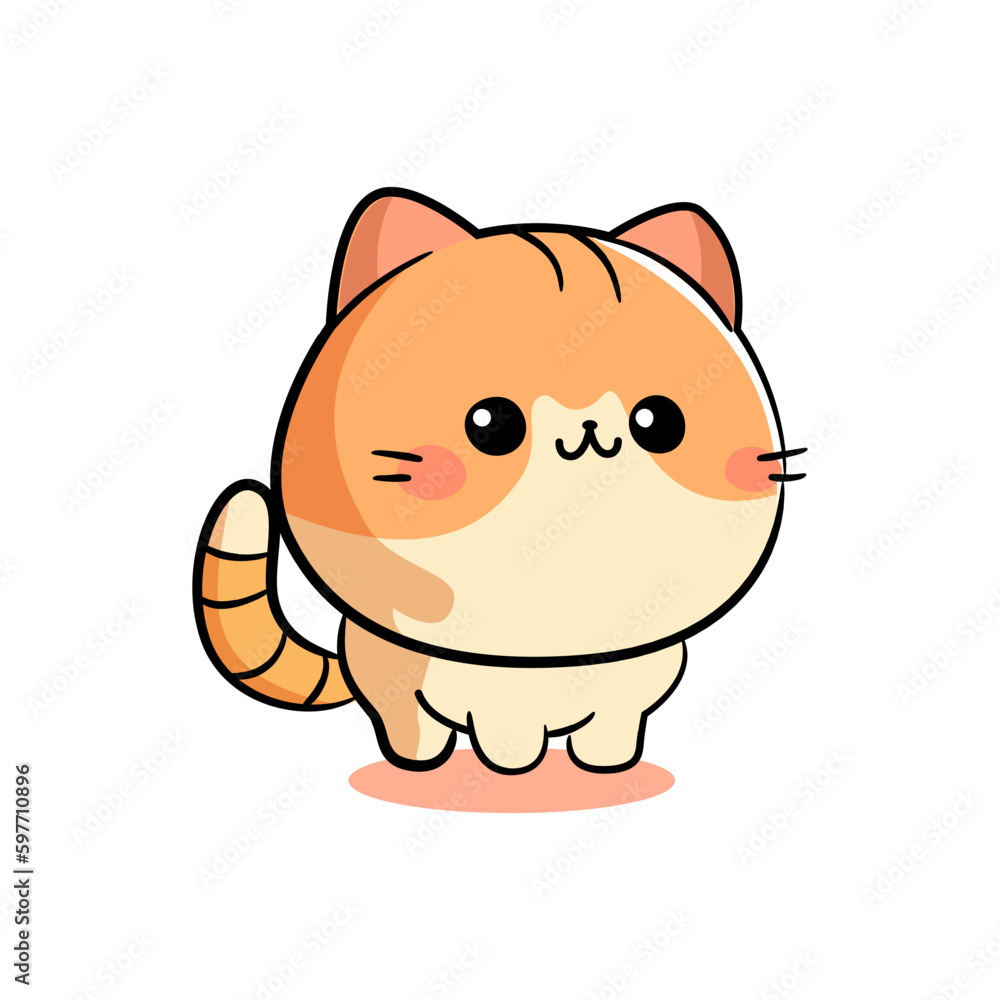 Cute cat in kawaii style. Vector illustration. Cute cat in kawaii style. Vector illustration.
