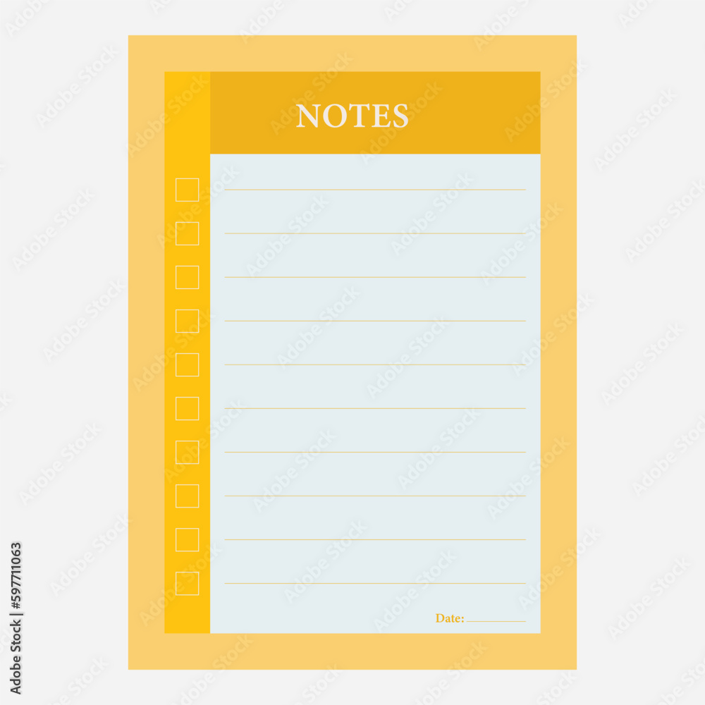 Weekly Daily planning note sheet design template Weekly Daily planning note sheet design template