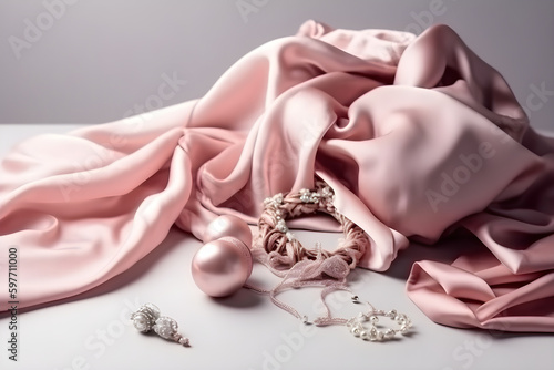 elegance satin fabric and texture generated by AI.