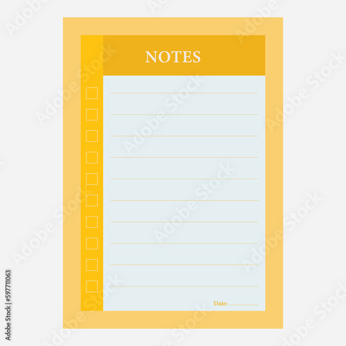 Weekly Daily planning note sheet design template