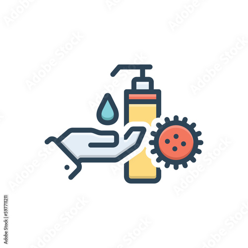 Color illustration icon for preventing 