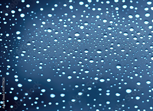 Water drops on a blue background, abstract background