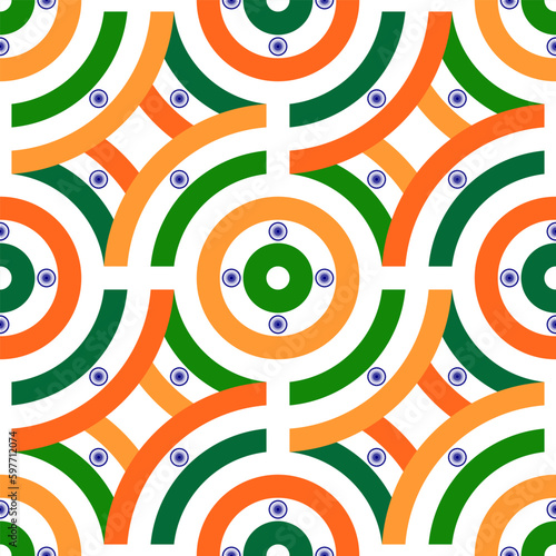 india flag pattern. line background. vector illustration