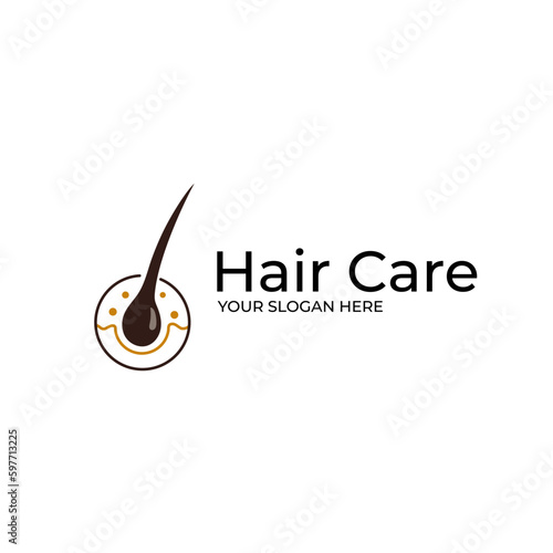 Hair treatment clinic dermatology logo vector illustration