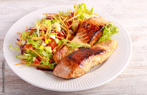 Grilled salmon fillet