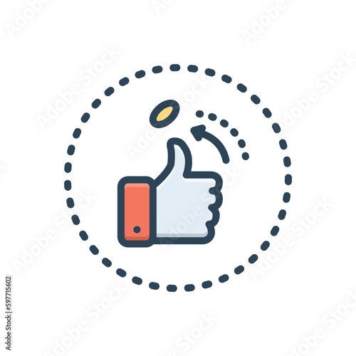 Color illustration icon for fate