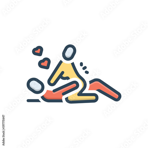 Color illustration icon for sexual