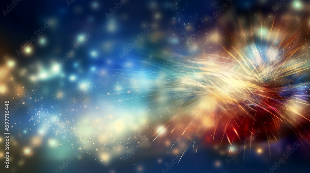 A blurred independense day, divine sky abstract background with bokeh glow, Illustration. AI generative A blurred independense day, divine sky abstract background with bokeh glow, Illustration. AI generative
