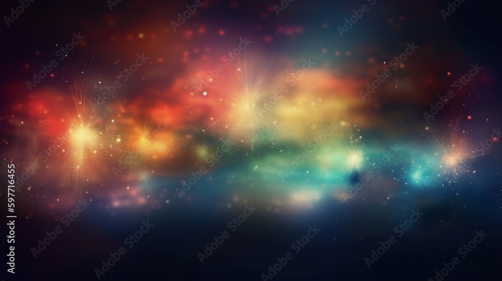 Fototapeta premium A blurred independense day, divine sky abstract background with bokeh glow, Illustration. AI generative