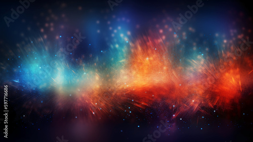 A blurred independense day, divine sky abstract background with bokeh glow, Illustration. AI generative