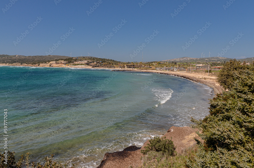 scenic view of Catal Azmak Plaji (Azmak Beach) near Ovacik (Cesme, Izmir province, Turkey) 