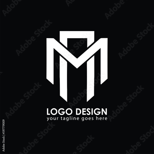 MN NM Logo Design, Creative Minimal Letter NM MN Monogram