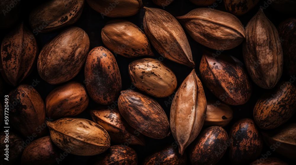 Pili nuts group background. Food backdrop. Generative AI Pili nuts group background. Food backdrop. Generative AI
