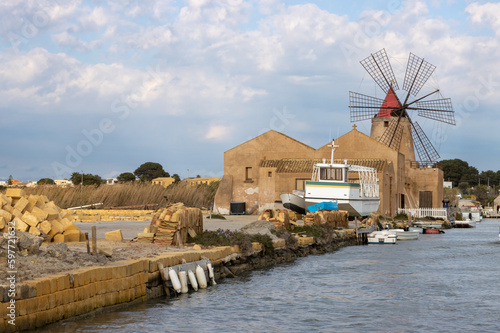 Old windmill, Lagoon dello Stagnone, Sicily