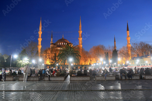 Evening at Sultanahmed Square in Istanbul photo
