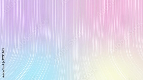 Abstract holographic gradient background with curved white lines go down.