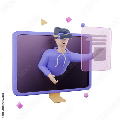 3D Icon Monitor Metaverse