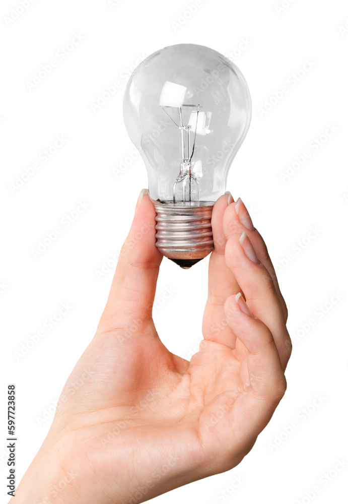 Closeup of Hand Holding a Light Bulb Closeup of Hand Holding a Light Bulb