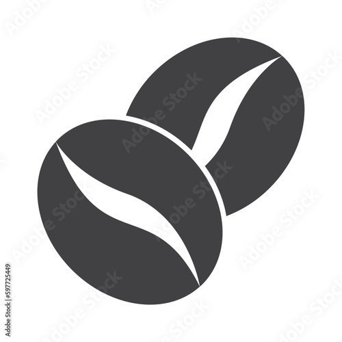 illustration solid icon of coffee beans on transparent background