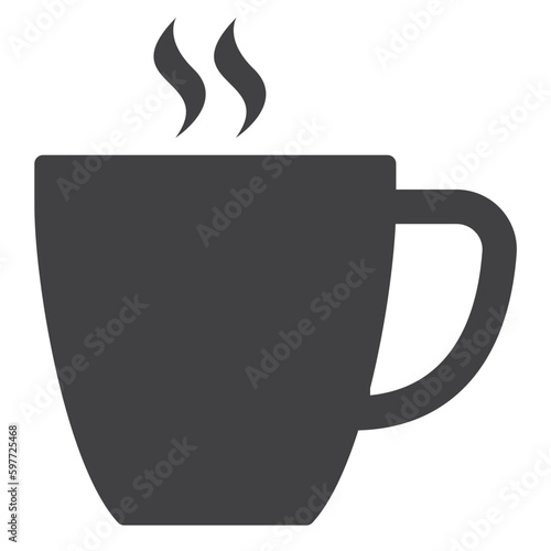 cup of coffee, solid icon on transparent background