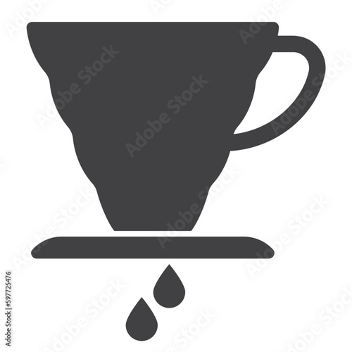 coffee dripper, solid icon on transparent background