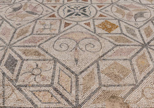 mosaic of the stone, roman ruins of italica, seville
