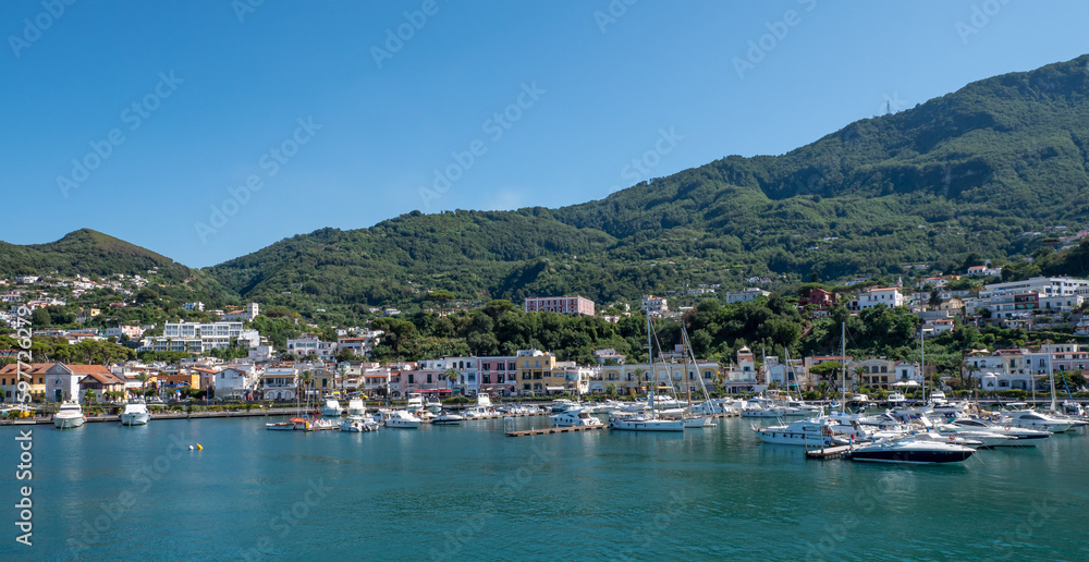 boats in the harbor from Ischia, Island