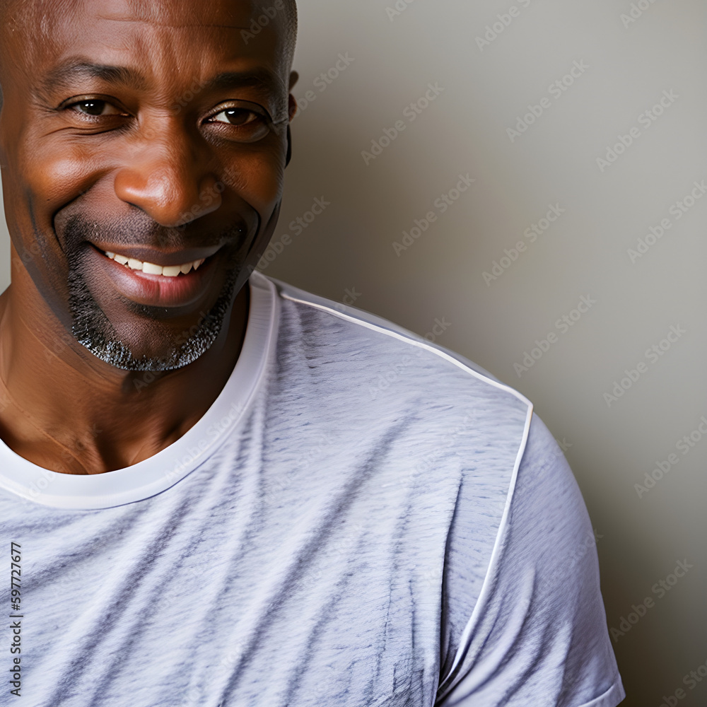 ai-generated, illustration of a black man smiling in casual clothes ai-generated, illustration of a black man smiling in casual clothes