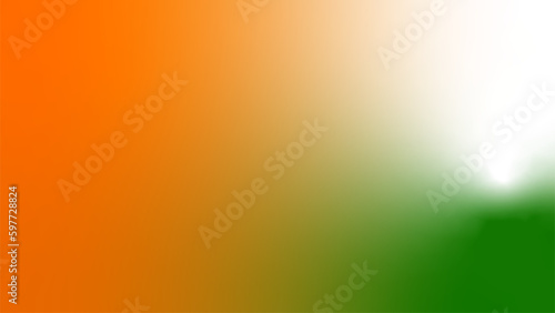 Indian tricolor orange saffron white green flag gradient background 