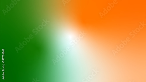 Indian tricolor orange saffron white green flag gradient background 