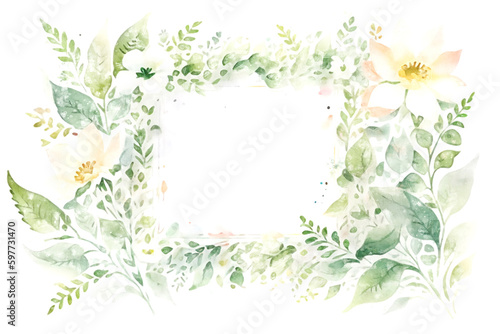 Beautiful watercolor floral wedding illustration