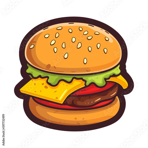 Burger illustration flat design