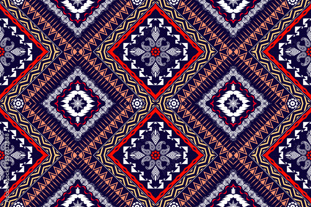 Ikat Figure aztec embroidery style. Geometric ethnic oriental traditional art pattern.Design for ethnic background,wallpaper,fashion,clothing,wrapping,fabric,element,sarong,graphic,vector illustration Ikat Figure aztec embroidery style. Geometric ethnic oriental traditional art pattern.Design for ethnic background,wallpaper,fashion,clothing,wrapping,fabric,element,sarong,graphic,vector illustration
