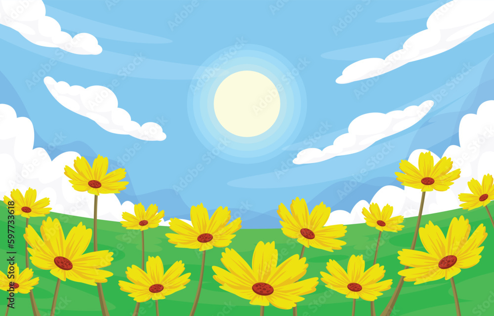 Summer Sun Flower Background