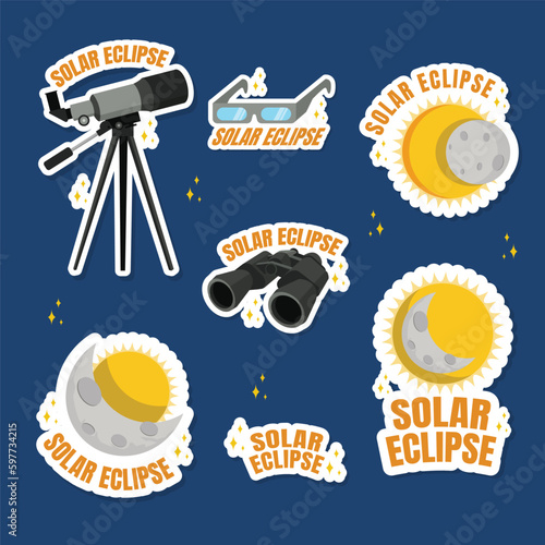 Solar Eclipse Sticker Set