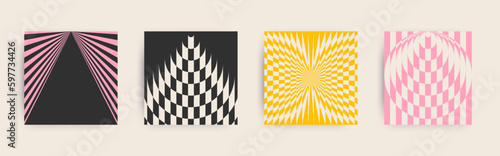 Bold Transitions for Posters, flyers, clothes, social media. Twisted and distorted vector texture, Y2k aesthetic, Retro Psychedelic, Groovy, hippie, 70s backgrounds. Waves