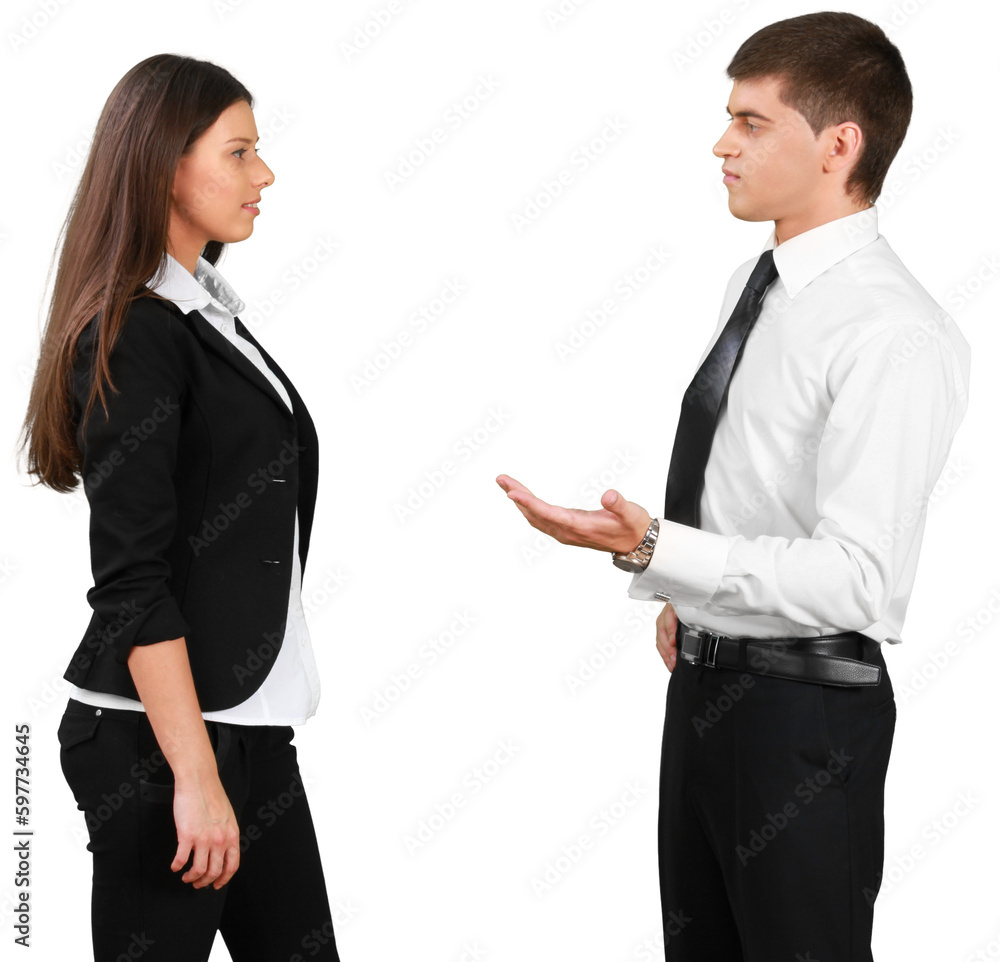 Businessman and Businesswoman Talking - Isolated Businessman and Businesswoman Talking - Isolated