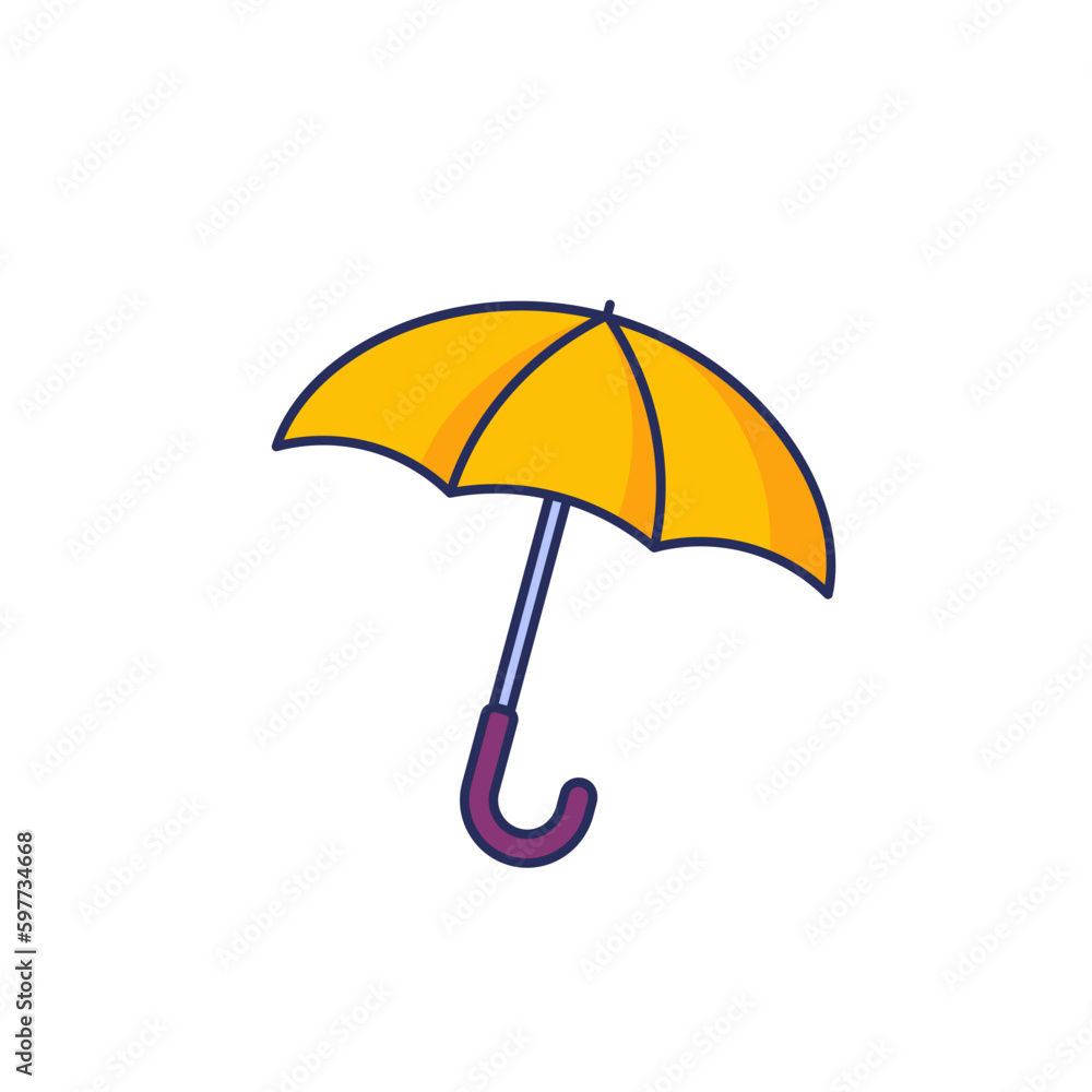 umbrella icon on white with outline umbrella icon on white with outline