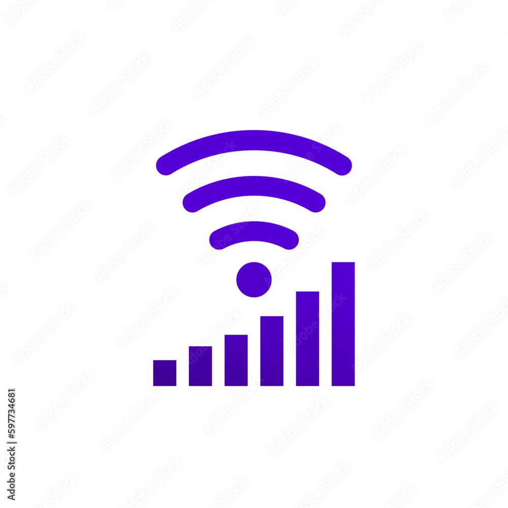 Wi-Fi signal strength icon, vector Wi-Fi signal strength icon, vector