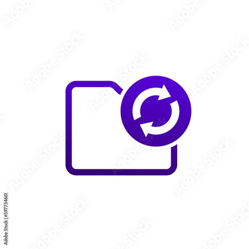 refresh folder icon, vector pictogram