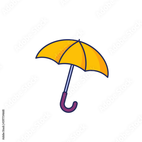 umbrella icon on white with outline