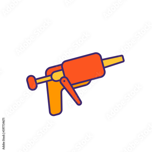 silicone gun icon with outline