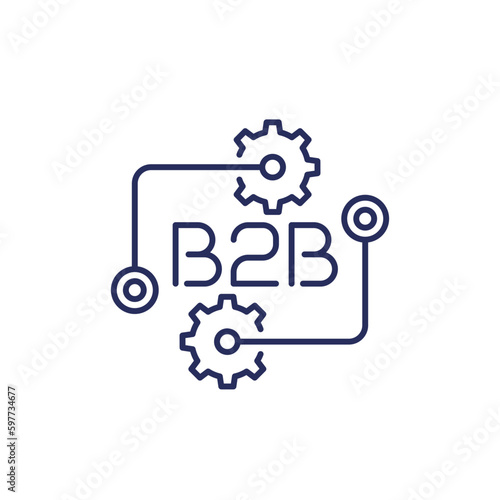 B2B icon, Business to business line vector