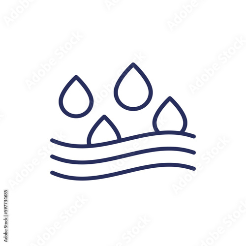 Absorption, absorb water line icon
