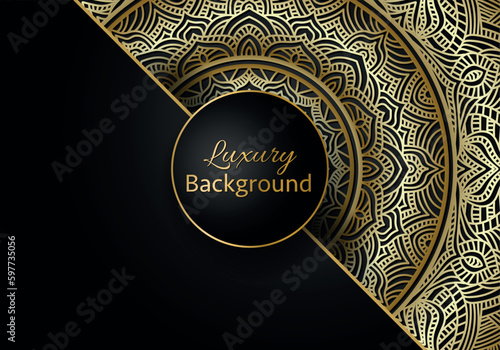 Luxury mandala background ornamental, arabesque style With Golden Arabesque Pattern Style. Decorative Mandala Ornament For Print