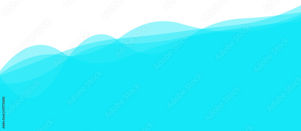 Water wave Blue river, sea, ocean layer. Vector background