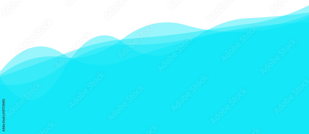 Water wave Blue river, sea, ocean layer. Vector background