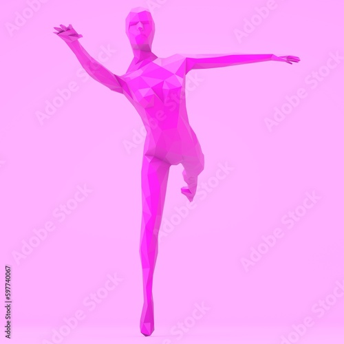 Lowply Ballerina Figure 3D Illustration 10